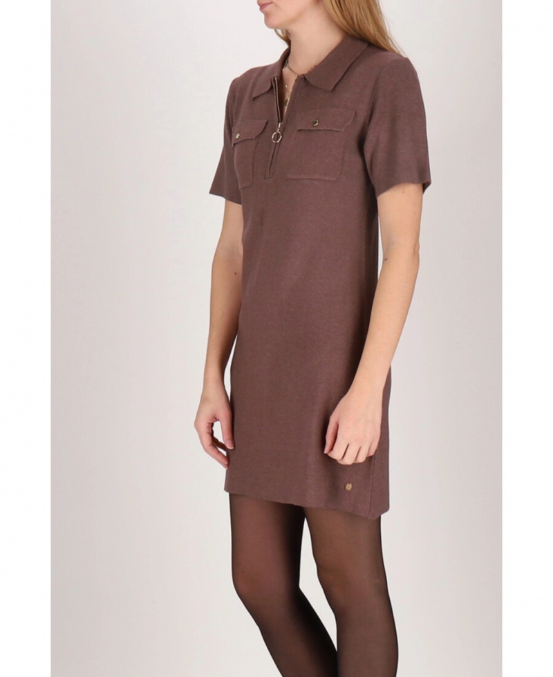 Robe polo Les Tropeziennes MEANDRE Corta Sleeve Chocolat Femme|HZAR-28618658